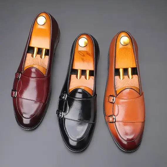 Sapato Masculino Loafer Double Monk Retrô