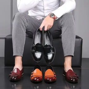 Sapato Masculino Loafer Double Monk Retrô