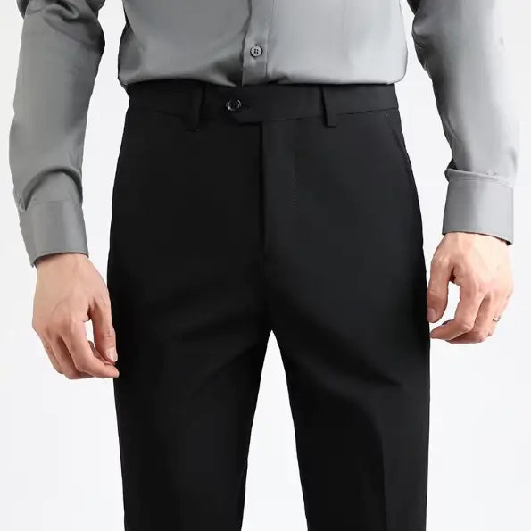 Calça Social Masculina Slim Reta em Tecido Premium que Não Amassa
