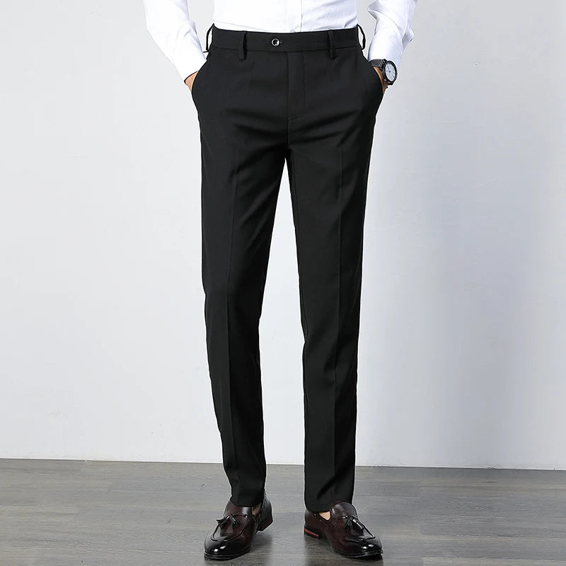 Calça Social Masculina Reta em Tecido Premium Sem Amassar
