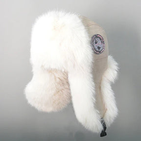 Chapéu russo masculino preto com pele sintética térmica estilo aviador para inverno e frio intenso.
