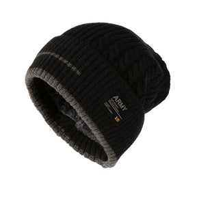 Gorro Térmico em tricô trabalhado com interior quente e confortável para o inverno.