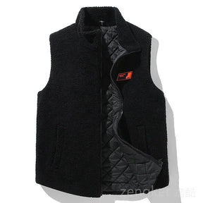 colete masculino fleece teddy bege com zíper frontal ideal para inverno e tamanhos grandes
