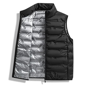 colete masculino térmico preto ultraleve com forro refletivo interno e gola alta ideal para inverno