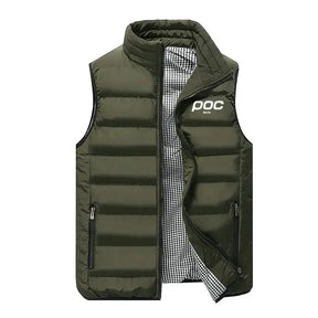colete masculino acolchoado preto com zíper e bolsos frontais estilo casual moderno para inverno