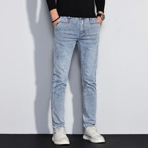 Calça Jeans Masculina Slim Premium com Lavagem Vintage