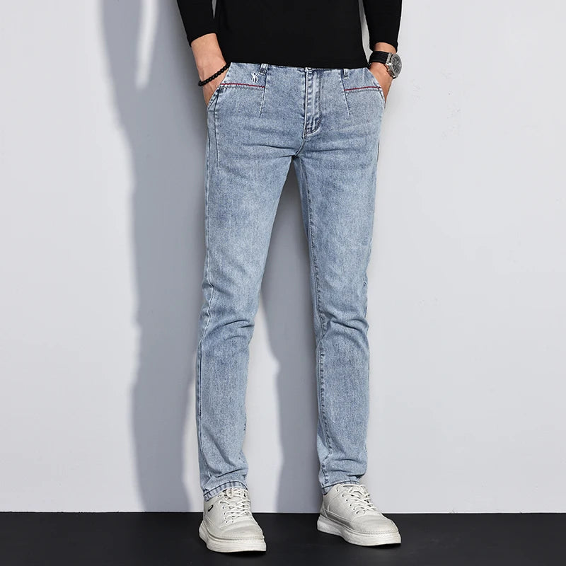 Calça Jeans Masculina Slim Premium com Lavagem Vintage