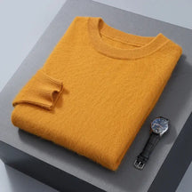 Suéter masculino  cashmere com gola careca e acabamento macio elegante para inverno