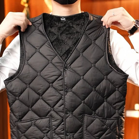 colete masculino térmico preto com botões estilo social acolchoado ideal para inverno e uso elegante