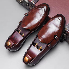 Sapato Masculino Monk Strap Em Couro Polido