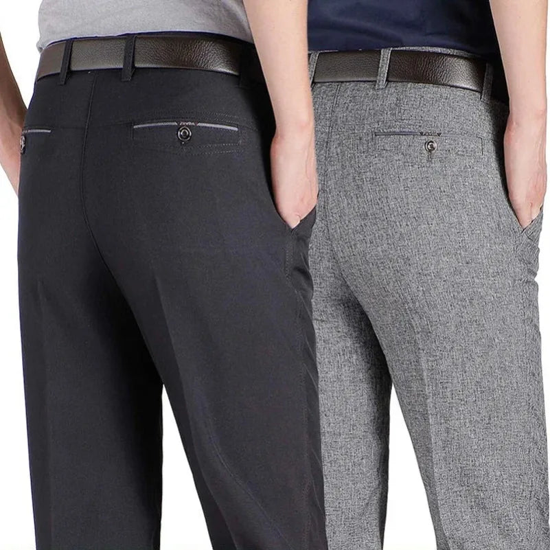 Calça masculina business com corte reto, tecido macio e visual elegante para uso diário e eventos sociais