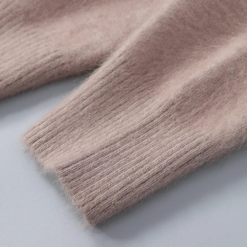 Suéter masculino  cashmere com gola careca e acabamento macio elegante para inverno