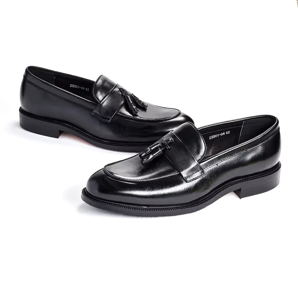 Sapato Masculino Loafer Em Couro Com Tassel