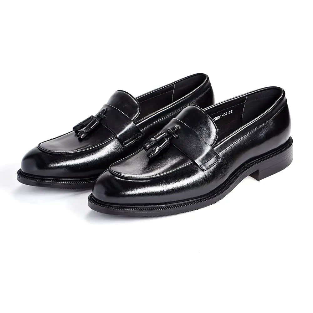 Sapato Masculino Loafer Em Couro Com Tassel