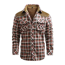 Camisa flanela masculina xadrez forrada para inverno 