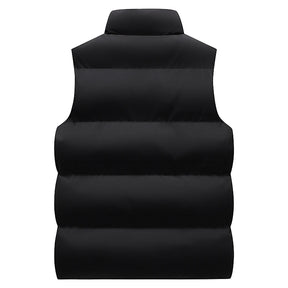colete masculino puffer com zíper e bolsos frontais estilo minimalista para inverno