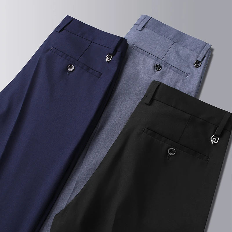 Calça Social Masculina Reta em Tecido Premium Sem Amassar