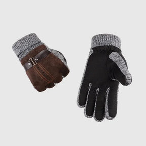 Luva térmica masculina com acabamento premium, detalhe em tricô no punho e forro quente para inverno.