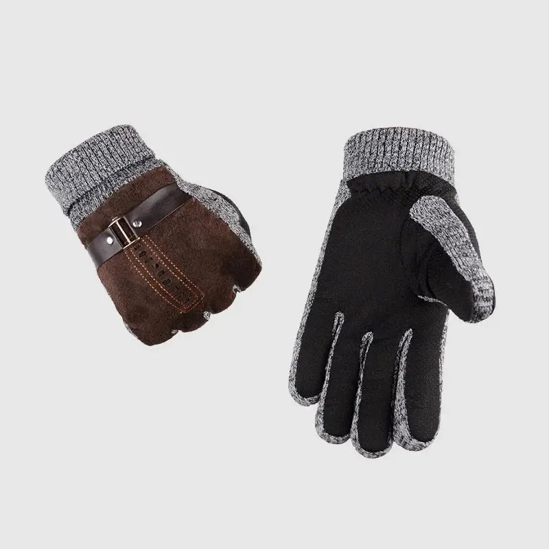 Luva térmica masculina com acabamento premium, detalhe em tricô no punho e forro quente para inverno.