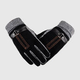 Luva térmica masculina com acabamento premium, detalhe em tricô no punho e forro quente para inverno.