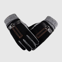 Luva térmica masculina com acabamento premium, detalhe em tricô no punho e forro quente para inverno.