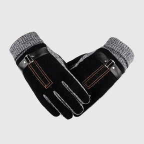 Luva térmica masculina com acabamento premium, detalhe em tricô no punho e forro quente para inverno.