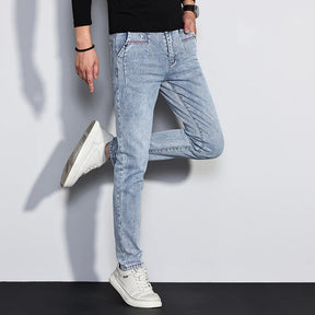 Calça Jeans Masculina Slim Premium com Lavagem Vintage