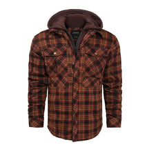 Jaqueta flanela masculina xadrez com capuz removível inverno