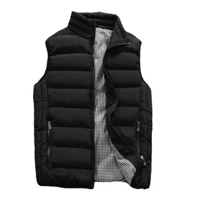 olete masculino preto puffer com bolsos e zíper frontal e forro interno estilizado xadrez ideal para inverno elegante