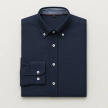 Camisa Masculina Casual oxford manga longa e fechamento com botões