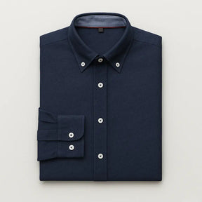 Camisa Masculina Casual oxford manga longa e fechamento com botões