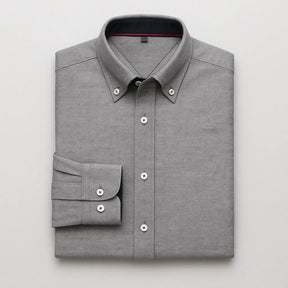 Camisa Masculina Casual oxford manga longa e fechamento com botões