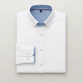 Camisa Masculina Casual oxford manga longa e fechamento com botões