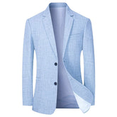 Blazer masculino social slim fit azul claro com design minimalista sofisticado para eventos e ambiente executivo