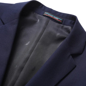 Blazer masculino social slim fit marinho com design elegante e acabamento sofisticado para eventos e ambiente executivo