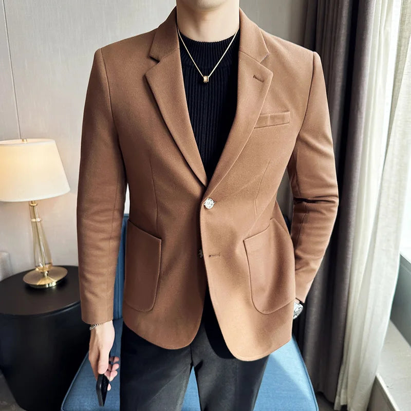 Blazer masculino social slim fit sofisticado com design elegante para eventos, negócios e ocasiões especiais