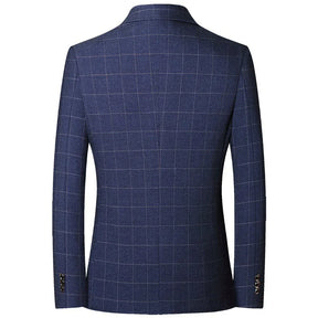 Blazer masculino social slim fit xadrez com design sofisticado para ambiente executivo e ocasiões elegantes