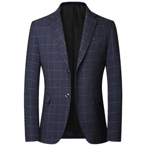 Blazer masculino social slim fit xadrez com design sofisticado para ambiente executivo e ocasiões elegantes