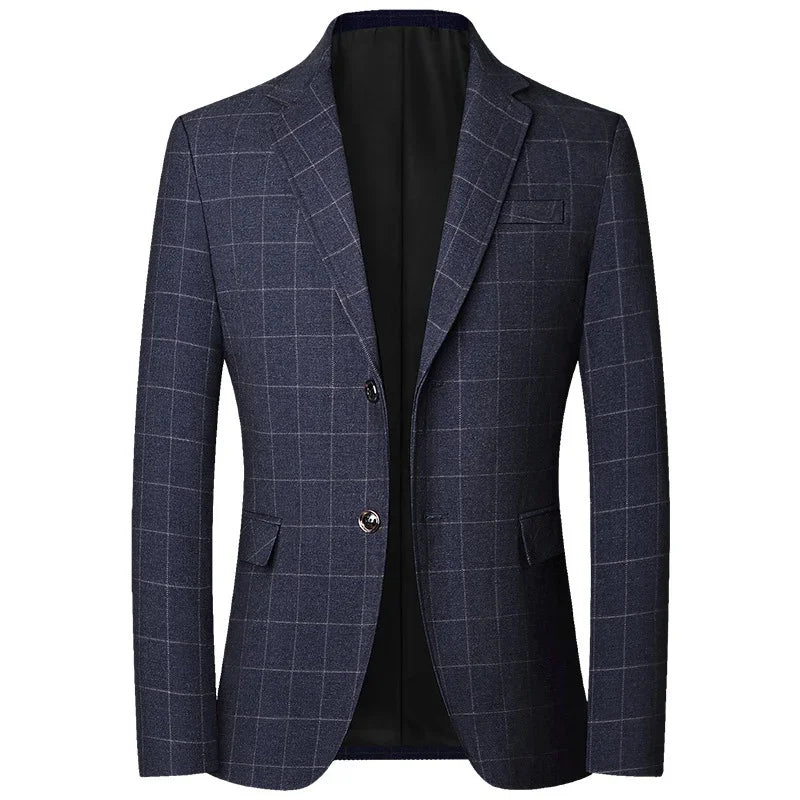Blazer masculino social slim fit xadrez com design sofisticado para ambiente executivo e ocasiões elegantes