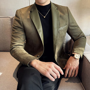 Blazer masculino social slim fit  com acabamento sofisticado e design elegante para ocasiões especiais