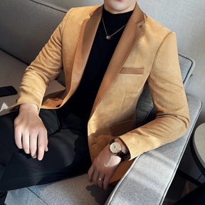 Blazer masculino social slim fit  com acabamento sofisticado e design elegante para ocasiões especiais