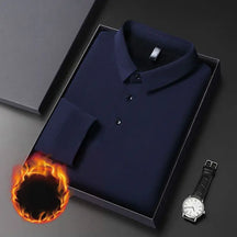 Camisa polo masculina térmica premium manga longa dobrada em caixa com acabamento sofisticado