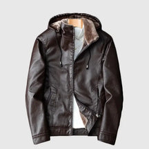 Casaco masculino de inverno com capuz removível e design moderno