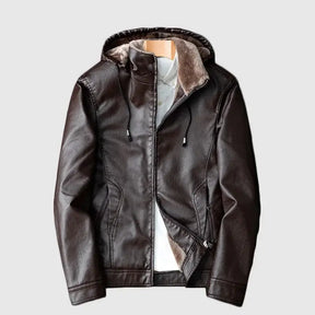 Casaco masculino de inverno com capuz removível e design moderno