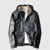 Casaco masculino de inverno com capuz removível e design moderno