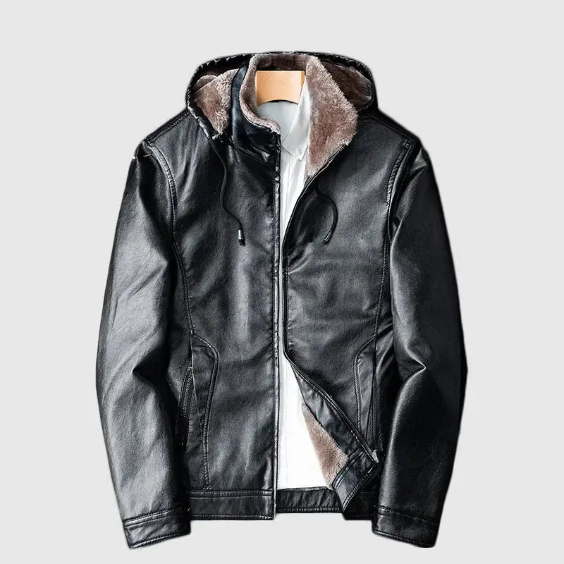 Casaco masculino de inverno com capuz removível e design moderno