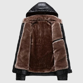 Casaco masculino de inverno com capuz removível e design moderno