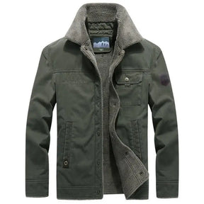 Jaqueta masculina sherpa premium bege forrada com interior térmico e design sofisticado para inverno