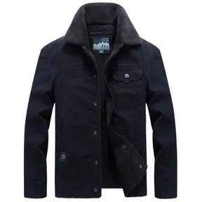 Jaqueta masculina sherpa premium bege forrada com interior térmico e design sofisticado para inverno