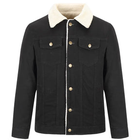 Jaqueta masculina sherpa premium verde militar forrada com gola térmica e design casual sofisticado